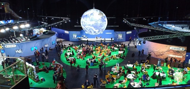 Inside the COP26 venue in Glasgow, Scotland.