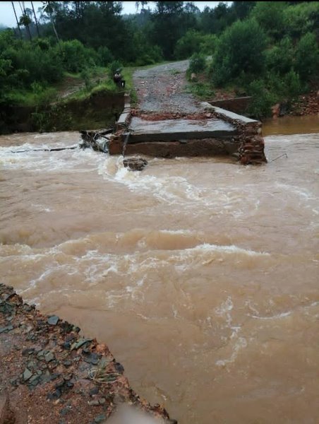 Example of the damaged infrastructure that often makes it difficult for emergency services to reach flood affected communities
